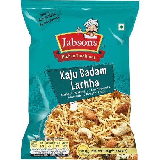 JABSONS NAMKEEN KAJU BADAM LACHHA 160g